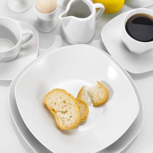 MALACASA, serie ELISA, Vajillas de Porcelana servicio de Cena Servicio de combinación de 100 piezas