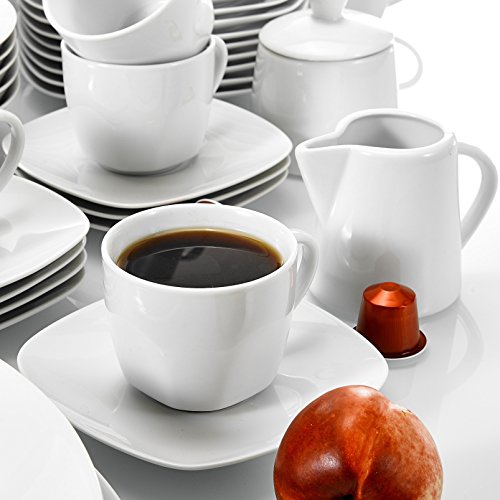 MALACASA, serie ELISA, Vajillas de Porcelana servicio de Cena Servicio de combinación de 100 piezas