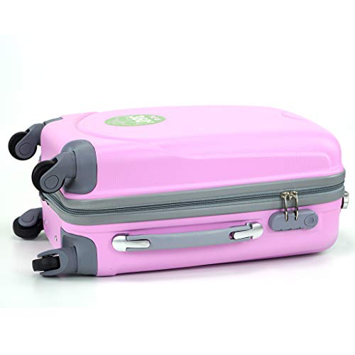 Maleta de Cabina 20x35x55cm con 4 Ruedas giratorias (Rosa)