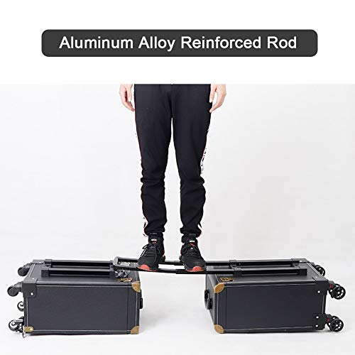 Maletín de Cosméticos con Cerradura,Maletín de Cosméticos uñas,Trolley Maletín Profesional Maleta con 4 Ruedas para PeluquerosPink A