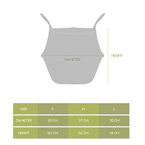 Mallalah Cesta de Almacenamiento Cesta de Mimbre de Flor Cesta de Lavandería Plegable Trenzada Suciedad en Mango de Pasto Marino 3 Tamaños para Elegir (rosa, M)