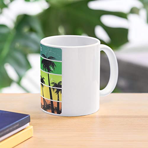 Mallorca Sun Palm Bikini Summer Travel Vacation Bathe Tree To La Mejor Taza de café de cerámica Blanca de 11 oz