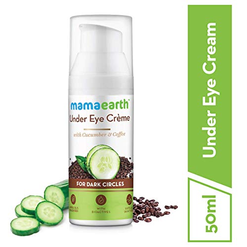 Mamaearth Natural Under Eye Cream for Dark Circles & Wrinkles with Coffee & Cucumber, 50 ml