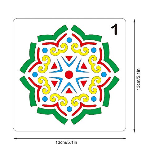 Mandala Rock Dotting Tools Juego de herramientas de pintura artística, plantillas de mandala, bandeja de pintura, 8 varillas de acrílico, 5 lápices de doble cara para pintar uñas, dibujar, B