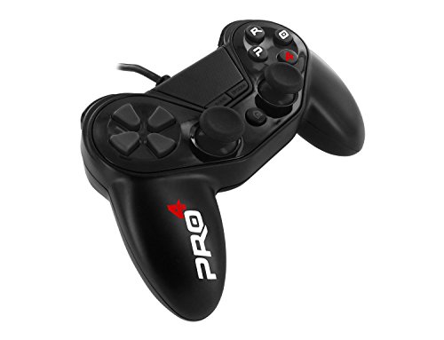 Mando con cable Pro4 black wireds controller - Accessorio para consola PS4 / Slim / Pro / PC / PS3 - Negro