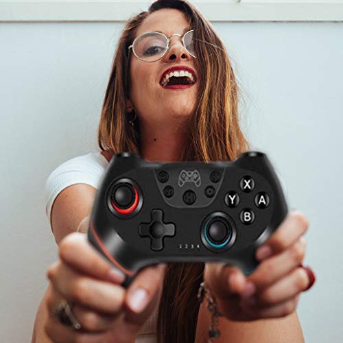 Mando Inalámbrico para Nintendo Switch y Switch Lite, Maegoo Bluetooth Mando Switch Pro Gamepad Joypad Joystick Admite Sensor 6 Gyro Axis Turbo y Dual Motor Vibration