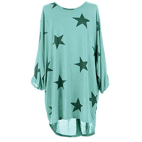 Manga del murc Mujer, Covermason Las Mujeres Batwing Manga Estrellas impresión Baggy Tops Blusa(XL,Cielo Azul)