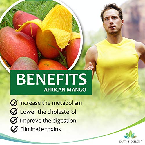 Mango Africano - 6000mg - Suplemento de Máxima Concentración de Mango Verde - African Mango - Para Hombres y Mujeres - Apto Para Vegetarianos - 90 Pastillas (Suministro Para 3 Meses) de Earths Design