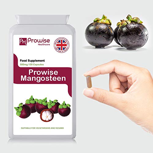 Mangostán 500 mg 120 cápsulas-Suplemento de salud antioxidante superalimento para apoyar el sistema inmunológico - Fabricado en el Reino Unido | Estándares GMP de Prowise Healthcare