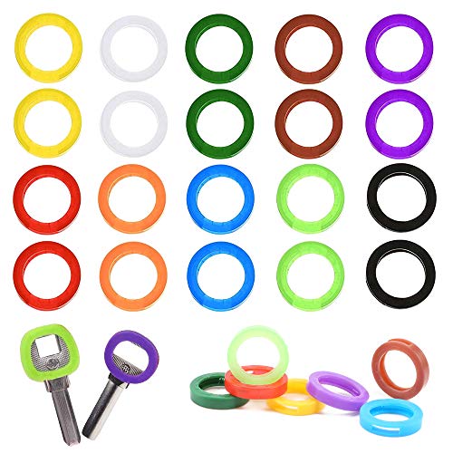 ManLee 20pcs Cubre Llaves Silicona Funda Llaves Casa Flexible Cubierta de Llave Colores Identificador de Llaves para Teclas Codificar Tapa de Identificación para Casa Oficina Hotel Ronda