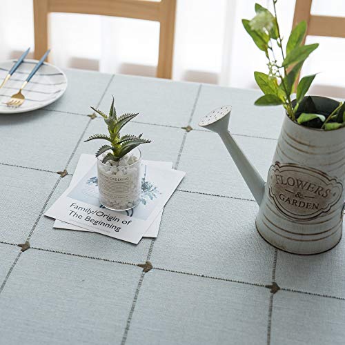 Mantel Bordado a Cuadros Cuadrados Color sólido Tejido de algodón Franja Mesa de Centro Rectangular Estera de Mesa Color café Claro 90 * 140 cm (Mesa de Centro pequeña)