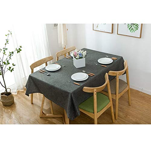 Mantel de Color sólido de algodón y Lino Mantel de Mesa de café Mesa Rectangular Nuevo café Profundo 39 * 63 Pulgadas de
