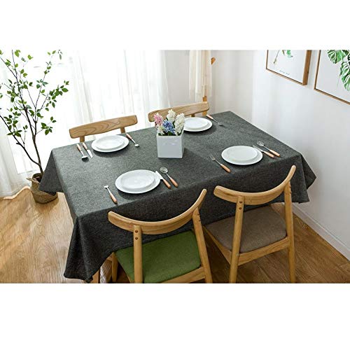 Mantel de Color sólido de algodón y Lino Mantel de Mesa de café Mesa Rectangular Nuevo café Profundo 39 * 63 Pulgadas de