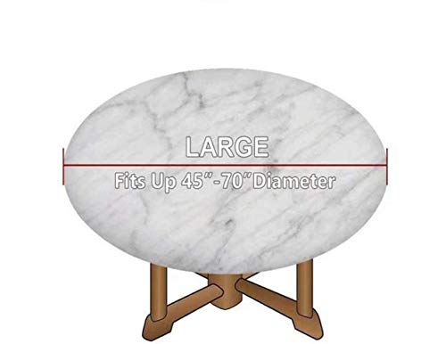 Mantel redondo de cocina, mantel con bordes elásticos, máscaras teatrales japonesas Nogaku que muestran emociones expresiones cultura en blanco y negro, poliéster, Multi-3, 70 inches