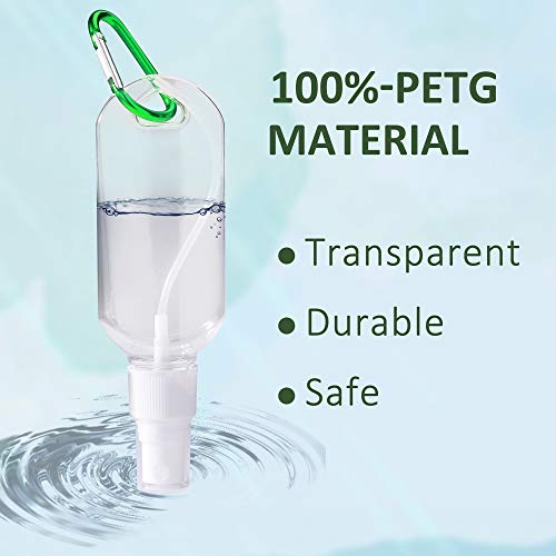 MaoXinTek Bote Spray 50ml Recargable Botella de Aerosol Vacío Plástico Transparente con Llavero per Lotion Perfume 5Pcs