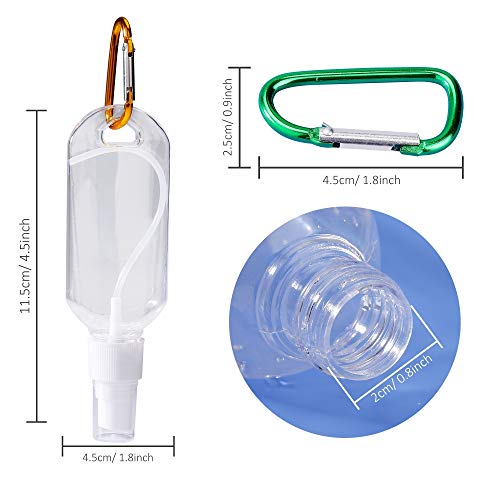 MaoXinTek Bote Spray 50ml Recargable Botella de Aerosol Vacío Plástico Transparente con Llavero per Lotion Perfume 5Pcs