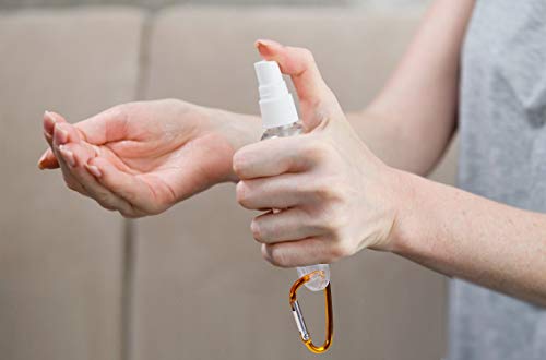 MaoXinTek Bote Spray 50ml Recargable Botella de Aerosol Vacío Plástico Transparente con Llavero per Lotion Perfume 5Pcs