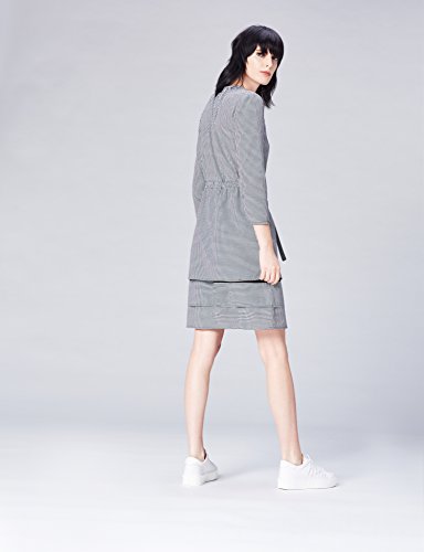 Marca Amazon - find. Pantalón Estampado con Lazada en la Cintura para Mujer, Multicolor (Black Mix), 44, Label: XL