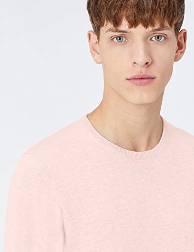 Marca Amazon - MERAKI Jersey de Algodón Hombre Cuello Redondo, Rosa (Pale Pink), 3XL, Label: 3XL