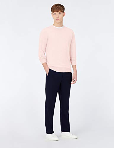 Marca Amazon - MERAKI Jersey de Algodón Hombre Cuello Redondo, Rosa (Pale Pink), 3XL, Label: 3XL