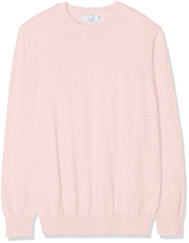 Marca Amazon - MERAKI Jersey de Algodón Hombre Cuello Redondo, Rosa (Pale Pink), 3XL, Label: 3XL