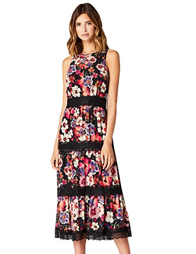 Marca Amazon - TRUTH & FABLE Vestido Boho de Flores Mujer, Multicolor (Multicolour Multicolour), 44, Label: XL