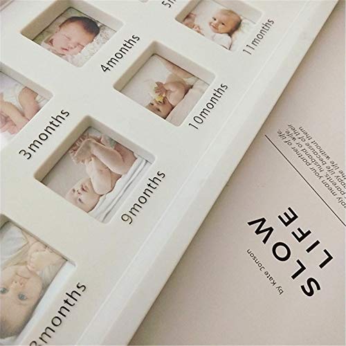 Marco de Fotos y Huellas de Bebé para Niño y Niña Marco múltiple - Mi Primer año Portafotos - Regalos de Recuerdo Cuadro Fotos y Recuerdos para Bebes #2