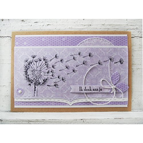 Marianne Design Sellos Transparentes, Borde de Diente de León, para Manualidades de Estampado y Sellado, plastico, 75x185