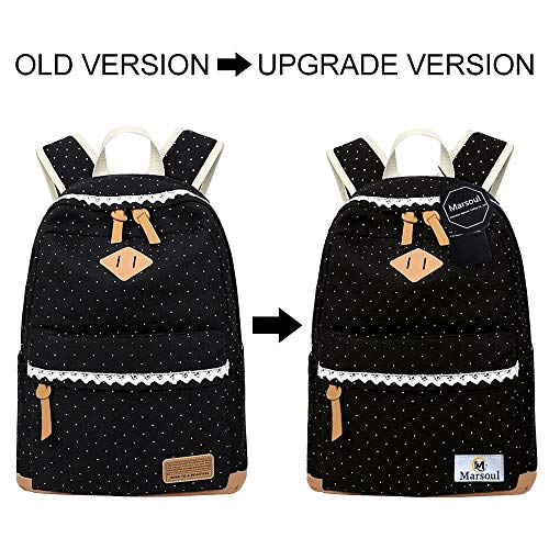 Marsoul Mochilas Escolares, Mujer Mochila Escolar Lona Grande Bolsa Estilo Étnico Vendimia Casual Colegio Bolso para Chicas (Lace)