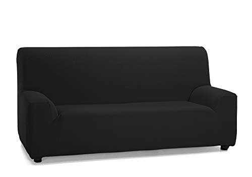 Martina Home Tunez - Funda elástica para sofá, 3 Plazas, Negro, 180-240 cm