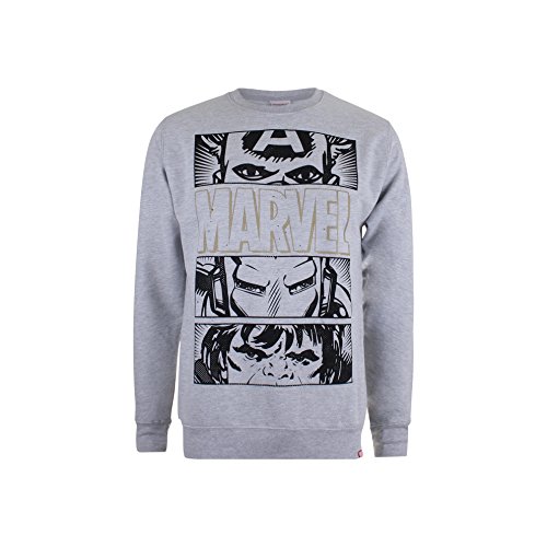 Marvel Hero Eyes Dark Sudadera, Gris (Sport Grey), S para Hombre
