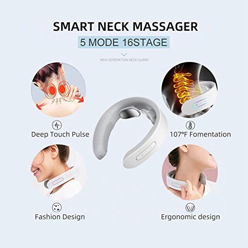 Masajeador de cuello, masajeador de hombro, masajeador de cuello eléctrico, cuello relajante, masajeador de cuello de pulso electromagnético con función de calefacción es adecuad
