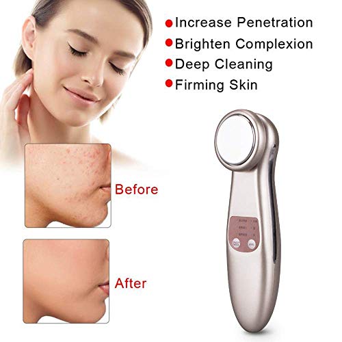 Masajeador Facial, Temperatura Constante, Limpieza De Iones Negativos, Rejuvenecimiento, Desintoxicación, Esencia Aceleradora, Masajeador Facial Casero,Oro