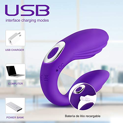 Masajeador la Relajación, 10 Frecuencias con Motores Duales, Heathy y Safty, USB Rápido Recargable