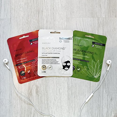 Máscara facial Rejuvenating de hoja de colágeno con extracto de té verde (23 g) rejuvenece y reafirma la piel, de BeautyPro.