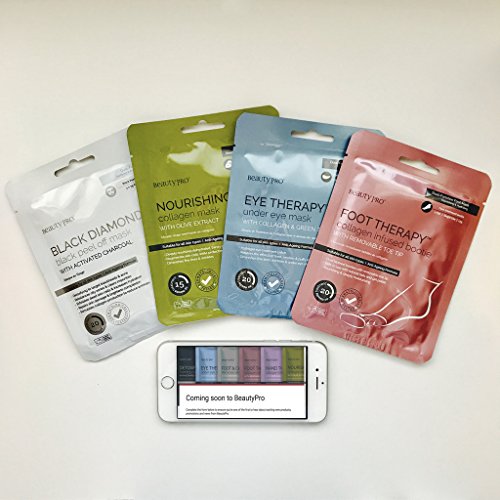 Máscara facial Rejuvenating de hoja de colágeno con extracto de té verde (23 g) rejuvenece y reafirma la piel, de BeautyPro.