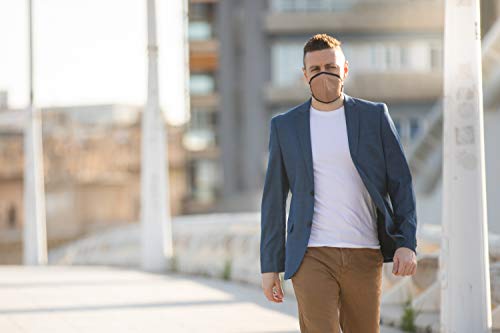 Máscara protectora de Diseño | Reutilizable: 50 Lavados | Seguridad máxima | Tejido UNE 0065:20 | Gran comodidad y respidabilidad | Diseño exclusivo | 2 agarres: Basic y Sport & work (Marrón Basic)