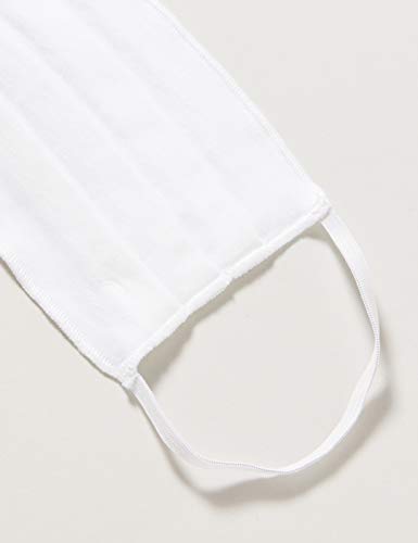 Máscara reutilizable de Oscar Apparels, 100% algodón con sello de BCI (Better Cotton Initiative) y Cinta Elástica, Blanca, Adulto (10 pack)