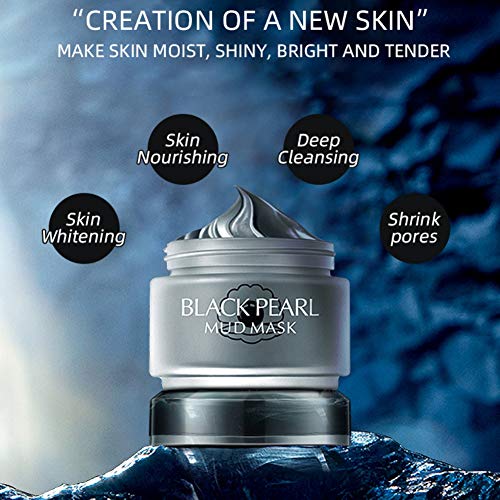 Mascarilla de arcilla de barro volcánico Qianren con extracto de perla negra Máscara de barro Hidratante Limpieza profunda Poros retráctiles Piel reafirmante Mascarilla 85G