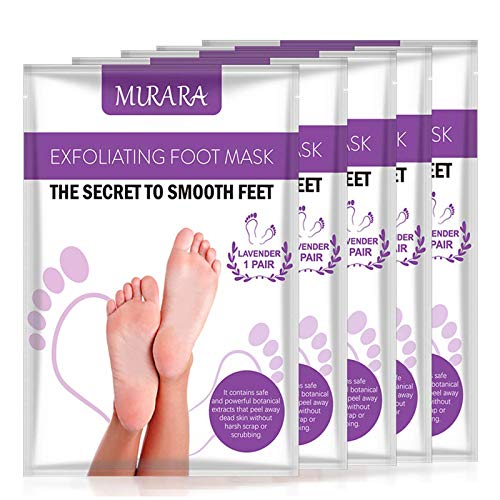 Mascarilla Exfoliante Para Pies, 5 Pares De Calcetines Hidratantes Exfoliantes Para Eliminar Callos Y Reparar Cicatrices áSperas, Pie Suave (Lavanda)
