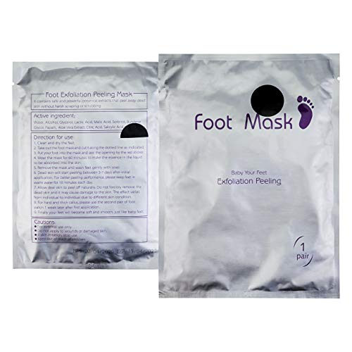 Mascarilla exfoliante para pies para pies de bebé, 2 pares de calcetines para piel dura, elimina callos y piel muerta dura, pies suaves en 7 días. Enriquecido con aloe vera