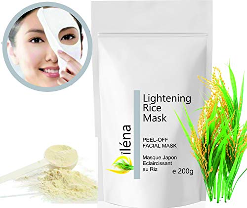 Mascarilla facial hidratante de alginato en polvo, removedor de espinillas Mascarilla puntos negros Mascarilla Vegan, sin aclarado, exfoliante 200 g (Máscara japonesa Aclarante)