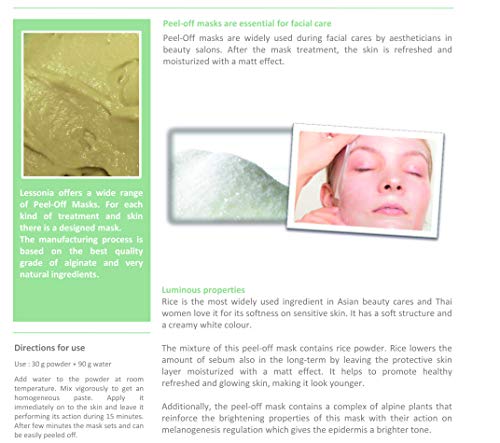 Mascarilla facial hidratante de alginato en polvo, removedor de espinillas Mascarilla puntos negros Mascarilla Vegan, sin aclarado, exfoliante 200 g (Máscara japonesa Aclarante)