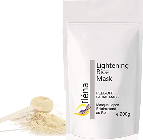 Mascarilla facial hidratante de alginato en polvo, removedor de espinillas Mascarilla puntos negros Mascarilla Vegan, sin aclarado, exfoliante 200 g (Máscara japonesa Aclarante)