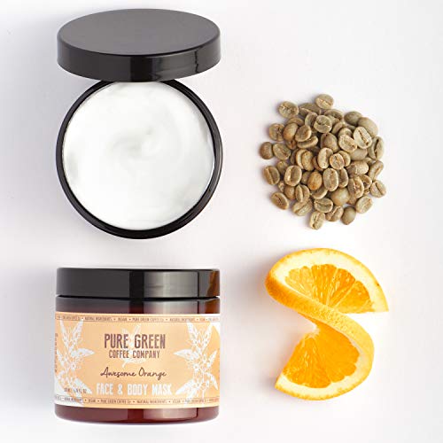 Mascarilla hidratante y nutritiva, para rostro y cuerpo de Pure Green Coffee Company. ACLARADOR de Naranja, enriquecido con café verde para una hidratación intensa de la piel – Vegano - 200 ml
