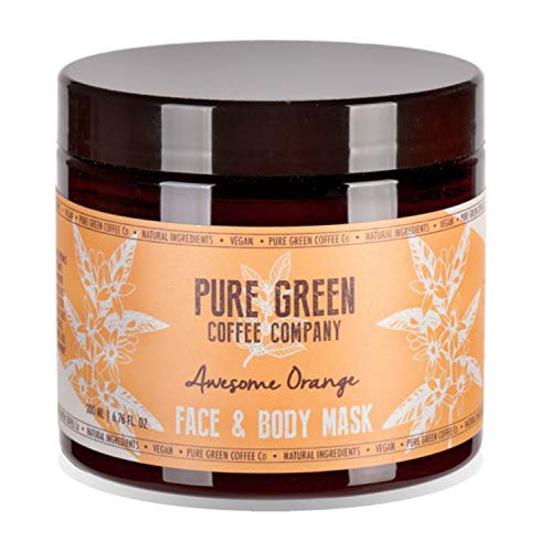 Mascarilla hidratante y nutritiva, para rostro y cuerpo de Pure Green Coffee Company. ACLARADOR de Naranja, enriquecido con café verde para una hidratación intensa de la piel – Vegano - 200 ml