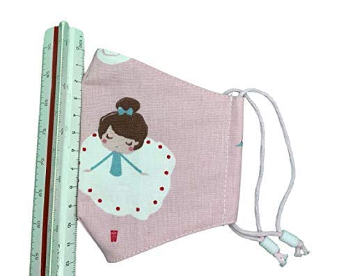 Mascarilla higiénica infantil homologada UNE 0065 niña 5-6-7 años con filtro fijo lavable_marca: Brissa España