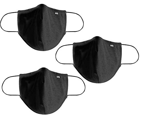 Mascarilla Higienica Lavable y Reutilizable fabricada en Portugal con filtro incorporado + 30 lavados. Tejido suave y ajustable a nariz y boca. Talla adulto unisex. Pack de 3 unidades. Color Negro