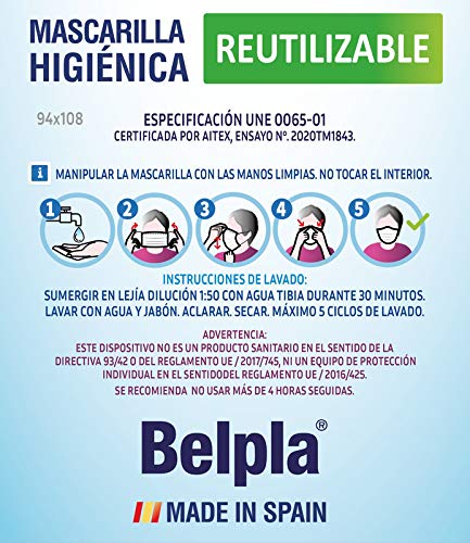 Mascarillas higiénicas multicapa reutilizables Calidad Premium (10 unidades)