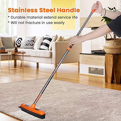 MATCC Escoba de Goma 3 en 1 Cerdas Cepillo de Goma con Rascador Cabezal del Cepillo Puede Contener Tela para Limpie Las Alfombras el Pelo de Las Mascotas Las Manchas de Agua el Vidrio etc